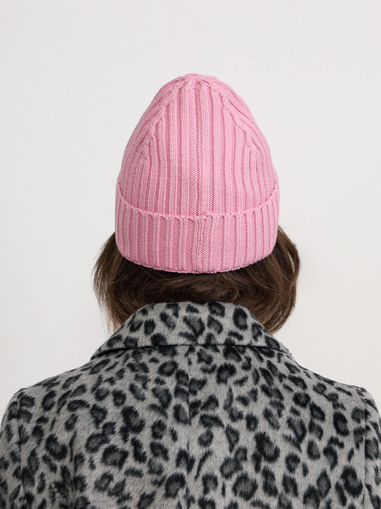 Шапка-бини из смесовой вискозы с отворотом на подкладе в ассортименте